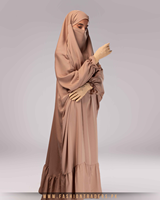 Robe Hijab Islamique Ample Grande Taille en Polyester Nida, Couvrante, Légère et Modeste pour Femme – Collection Printemps (Vente en Gros)