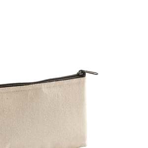 Pochette rectangulaire pratique en jute/toile avec fermeture éclair, 9,25 x 5 pouces, capacité moyenne, sac simple - Product Image 3