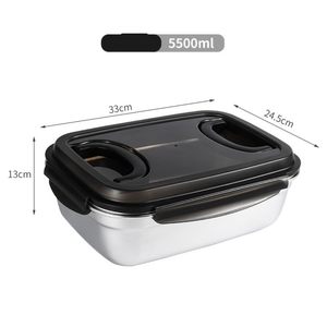 Contenedor de almacenamiento de alimentos de acero inoxidable con asa calefactable, caja sellada al vacío de mantenimiento fresco para uso en refrigerador y congelador - Product Image 2