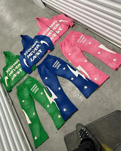 Combinaisons personnalisées Sun Faded 100% coton veste à capuche zippée ensemble de survêtements pantalon de survêtement Vintage lavage à l'acide ensemble de pantalons de survêtement et de sweats à capuche - Product Image 4