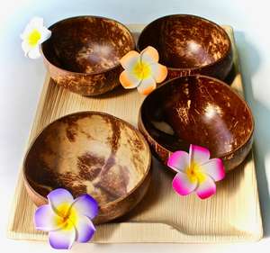 Tazón de Coco Natural Hecho a Mano, Ecológico, de Cáscara de Coco, para Servir Ensaladas, Smoothies, Frutas, Arroz y Uso en Restaurantes - Product Image 2