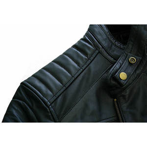 Chaqueta de cuero clásica desgastada negra Vintage Biker, chaqueta de cuero de estilo Vintage a medida personalizada para hombres, envío DDP - Product Image 2