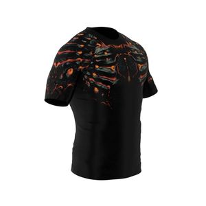 Impression par sublimation personnalisée BJJ MMA Jiu Jitsu séchage rapide évacuation de l'humidité éruptions cutanées respirantes demi-manche conception UPF50 bas prix - Product Image 3