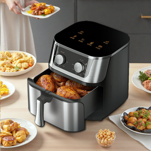 Friteuse à air électrique carrée 8L grande capacité sans huile en acier inoxydable design classique moderne à panier unique saine pour la maison et la voiture - Product Image 1