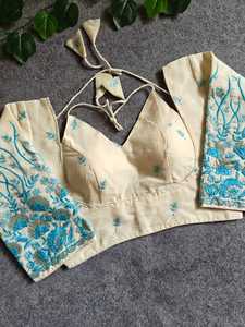 Indien pakistanais exportation qualité femmes exclusif dernière tendance élégant prêt à l'emploi blanc coton Blouse fantaisie mariée ethnique fête - Product Image 4