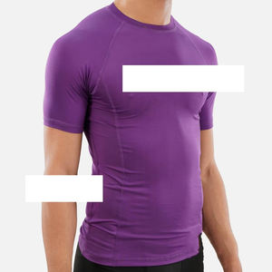 Camisetas de gimnasio de compresión con logotipo personalizado para hombre, camisetas deportivas de talla grande para entrenamiento, camisas para correr, bolsillos, patrón sólido, 100% poliéster - Product Image 6