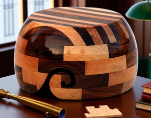 Cuenco de Madera Hecho a Mano de Primera Calidad para Guardar Hilos con Guía de Hilo Tallada para Tejedores y Crochetistas Disponible al Mejor Precio - Product Image 2