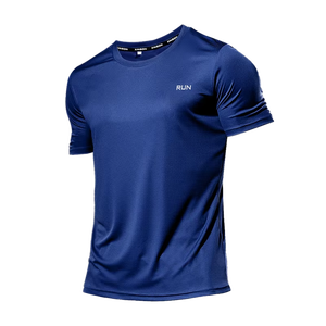 เสื้อยืดแขนสั้นสำหรับผู้ชายแห้งเร็วระบายอากาศได้ดีพิมพ์ลายผ้าแคนวาสสำหรับกีฬายิมฟิตเนส - Product Image 5