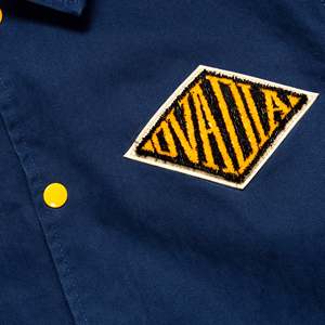   Veste universitaire en cuir véritable et sergé [F19302-47432] en toile imperméable à fermeture éclair avec motif 3D pour printemps automne XS - Product Image 2
