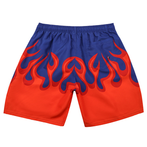 Pantaloncini estivi personalizzati di qualità Premium In stile lusso con stampa digitale blu motivo a fiamma 100% costumi da bagno In poliestere - Product Image 2