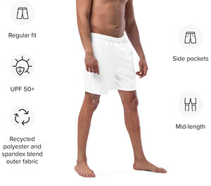 Pantalones cortos de baño de cintura media estilo callejero para hombre al por mayor, bañadores transpirables de secado rápido de color sólido, bañadores cortos de playa - Product Image 6