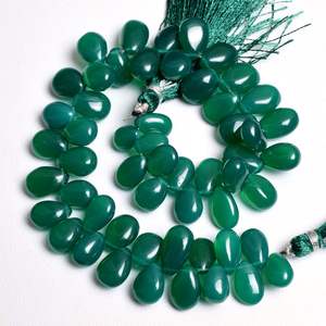 Pierre naturelle d'onyx vert AAA, perles de pierres précieuses briolette poire lisse du fabricant fournisseur au prix d'usine en gros - Product Image 5