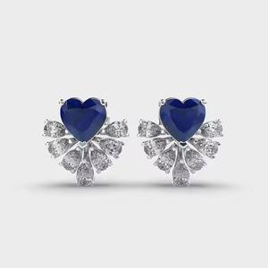 Elegantes aros colgantes de diamantes cultivados en laboratorio en pendientes de oro blanco de 10K para mujer para fiesta y recepción - Product Image 4