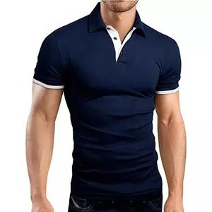 Vente en gros de polos de golf de haute qualité pour hommes en coton et polyester nouveau style de tissu respirant imprimé à manches courtes pour le sport - Product Image 4
