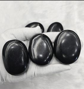 Natural Shungite Oval Palm Stone | Shungite Oval Palm Stone <b>Purifies</b> <b>water</b>, Reduces oxidative stress, Reduces inflammation - Product Image 2