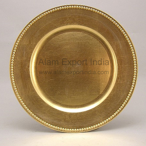 Assiette de présentation ronde moderne en fer peinte à la main pour les réceptions - Product Image 3
