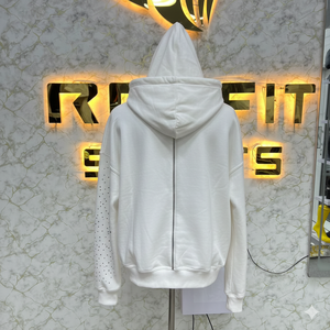 Sudadera con Capucha y Cremallera de Fabricación Propia a Bajo Precio, Color Negro Estampado, Sudadera con Capucha para Hombre a Precio Económico - Product Image 2