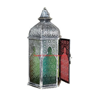 โคมไฟโลหะสไตล์โมร็อกโกทำด้วยมือพร้อมโคมไฟเทียนตกแต่งวินเทจสำหรับตกแต่งในร่มกลางแจ้งบ้านราคาดี - Product Image 1