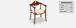 Fauteuil Maza en bois de teck massif et rotin en osier pour l'extérieur ou l'intérieur avec une finition marron brillant. - Product Image 6
