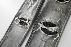 กางเกงยีนส์ขายาวมีซิปสำหรับผู้ชายกางเกงยีนส์ทรงตรงมีสไตล์แนวสตรีทเสื้อผ้าซักทรงสลิมฟิตแบบ2025 - Product Image 6