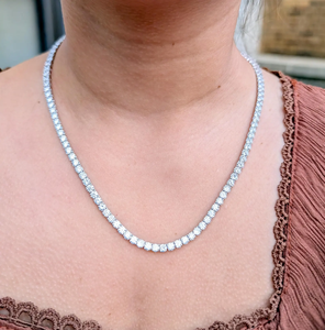 Collar de Tenis con Diamantes Cultivados en Laboratorio, Certificado SGL, Oro Sólido de 14K (Disponible en 7.00 CTW, 10.00 CTW, 12.00 CTW, 15.00 CTW) - Product Image 4