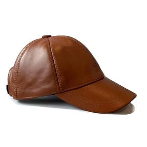 New Unisex Waterproof Leather Baseball Cap Vintage Style 3D Embroidered Logo Puff Adjustability Sporty Pattern Corporate Events - Product Image 4