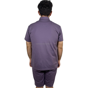 Conjuntos cómodos de camisetas y pantalones cortos para hombre, venta al por mayor, conjuntos cortos de verano personalizados para hombre, conjunto de verano para hombre de Color sólido de alta calidad - Product Image 2