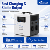 Kit Générateur Solaire Portable Sharxell Falcon 2000Wh, Station d'Énergie 1000W avec Panneau Solaire 400W pour la Maison, le Magasin et les Secours d'Urgence
