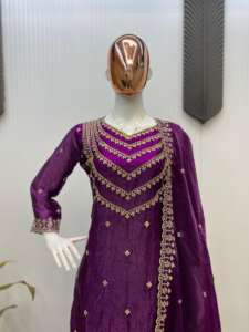 Nueva llegada de seda de Bollywood Kurta Set para mujeres bordado Dupatta traje de tendencia para fiesta precio barato oferta a granel - Product Image 6