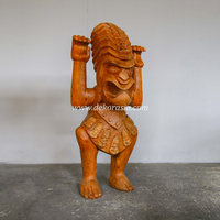 Statues Totem Tiki en Bois de Coco Sculpté à la Main, Art Déco, Sculpture en Bois Écologique pour la Décoration Intérieure et Extérieure du Jardin