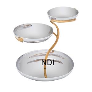 Modern Stylish Metal Shiny Polished Cake Stand <b>Top</b> Trending <b>Cupcake</b> Stand Weddings Parties Designer Cake Platter Stand - Product Image 5