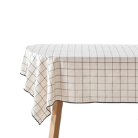 Nappe de mariage personnalisée brodée en gros, tissu coton-lin, couleur personnalisable, réutilisable, imperméable