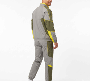 Chándal Deportivo para Hombre en Gris y Amarillo con Bloques de Color, Cierre de Cremallera, Cuello Redondo, Impermeable, Transpirable y Ligero para Invierno - Product Image 4