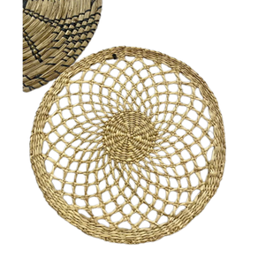Wholesale New Design Seagrass Placemat Straw <b>Wall</b> Hanging Decor Patterned <b>Plate</b> <b>for</b> Food Serving and Wedding made in Viet Nam - Product Image 1
