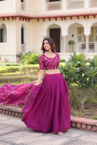 Lehenga Choli de Diseño Moderno con Bordado de Alta Demanda para Fiestas, para Mujer, de Proveedor Indio - Product Image 4