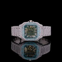 Montre exclusive en diamant Moissanite, montre automatique de luxe pour homme, style chronographe, acier inoxydable, étanche, montre de business