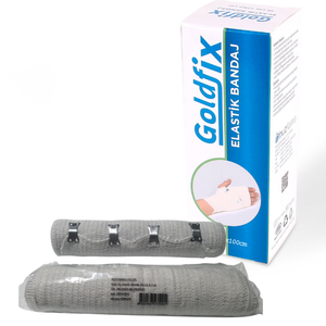 Bandage de compression élastique large de 20 cm x 1 m, enveloppement de soutien médical pour pansement de traumatisme et thérapie par compression - Product Image 1