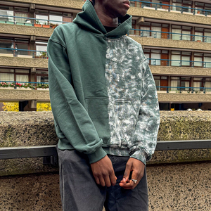 Sweat-shirt à capuche surdimensionné en molleton lourd personnalisé pour homme, impression DTG, tie-dye, 350 g/m², pull-over - Product Image 3