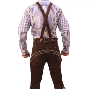 Nuevo 2025 pantalón de gamuza de cuero alemán bávaro para hombre marrón Oktoberfest Lederhosen todos los tamaños hecho a medida aspecto antiguo Lederhosen hombres - Product Image 2