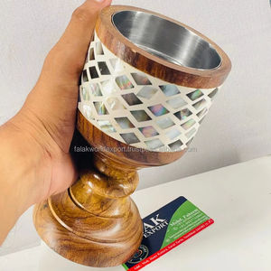 Bakhoor Brûleur Bois et Mop Design Incrusté Nouveau Festif Spécial Multi Usage Arabe Porte-Encens Bougeoir Par FWE - Product Image 2