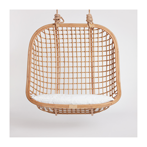 เก้าอี้หวายแบบแขวน สไตล์โบราณ สำหรับพักผ่อนในสวน พร้อมเบาะรองนั่ง - Product Image 1