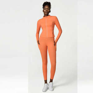 Alta calidad cintura elástica Spandex Nylon High Rise Leggings para mujeres gimnasio - Product Image 3