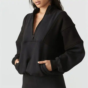 Custom Print Embroidery Logo Hoodie <b>Lady</b> Crop Top Custom Gym Fitness <b>Jumper</b> Blank Women Pullover Crew Neck Sweatshirt - Product Image 5