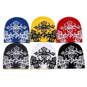 2025 New Wholesale 100% Wool Ski Cap Warm Winter Knitted Beanie Hats with Leather Label Decoration - Product Image 4