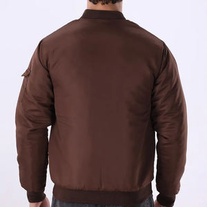 Chaqueta Bomber Marrón Chocolate para Hombre, Diseño Clásico con Cremallera Completa, Bolsillo Utilitario en el Brazo, Prenda Exterior Informal Ligera, Abrigo de Moda para Otoño - Product Image 6