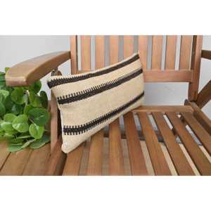 Almohada decorativa de retazos Kilim de lana Beige, patrón de hojas esponjosas Vintage de 8x16 pulgadas para uso en sofá - Product Image 2