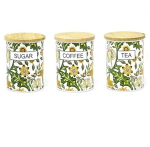 Airtight Wooden Lid Metal <b>Canister</b> Superior Quality Handmade Container Round Shape Decorative Metal <b>Canister</b> <b>Set</b> of 3 - Product Image 1