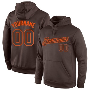 Custom Stitched Brown-Orange Sports Pullover Sudadera con capucha - Product Image 1