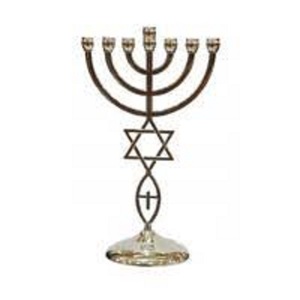 Ornamental Brass Menorah Candle Holder Jewish Hanukkah <b>Lamp</b> Decorative Candle Stand Home Decor - Product Image 1