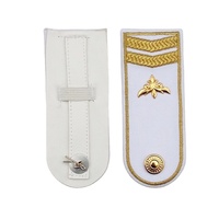 Épaulettes d'uniforme de pilote d'aviation brodées en dentelle vintage de qualité supérieure, fabriquées au Pakistan, avec épingle de sûreté, couleurs et logo personnalisables